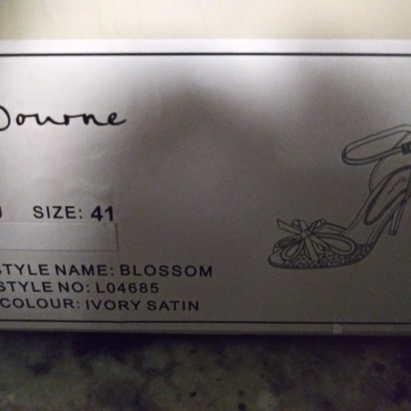 New Ivory Satin Rhinestone Sandals - Picture 6 of 8